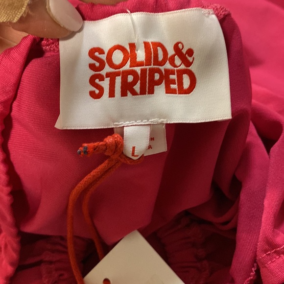 Solid & Striped | The Tati Tie Halter Midi Dress In BOUGAINVILLEA Size L NEW - Picture 6 of 7